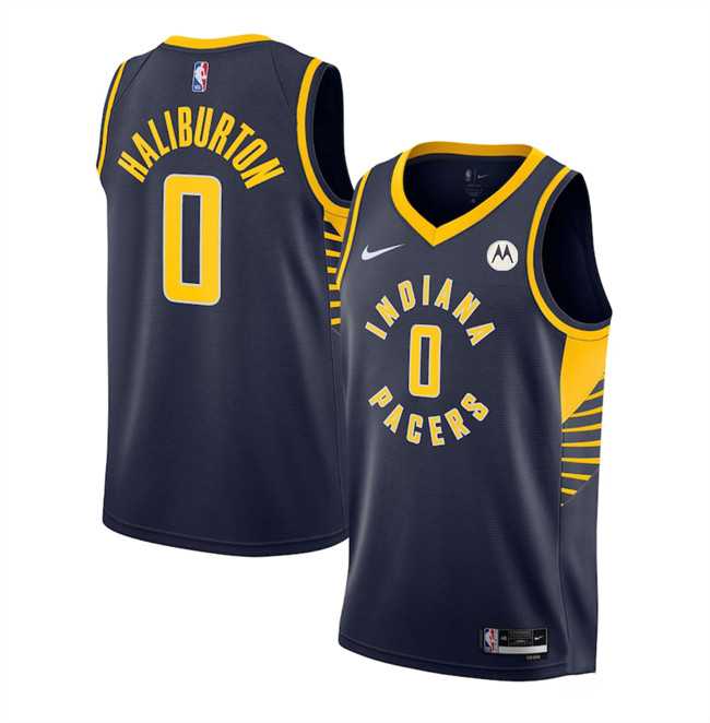 Men%27s Indiana Pacers #0 Tyrese Haliburton Black Stitched Jersey Dzhi